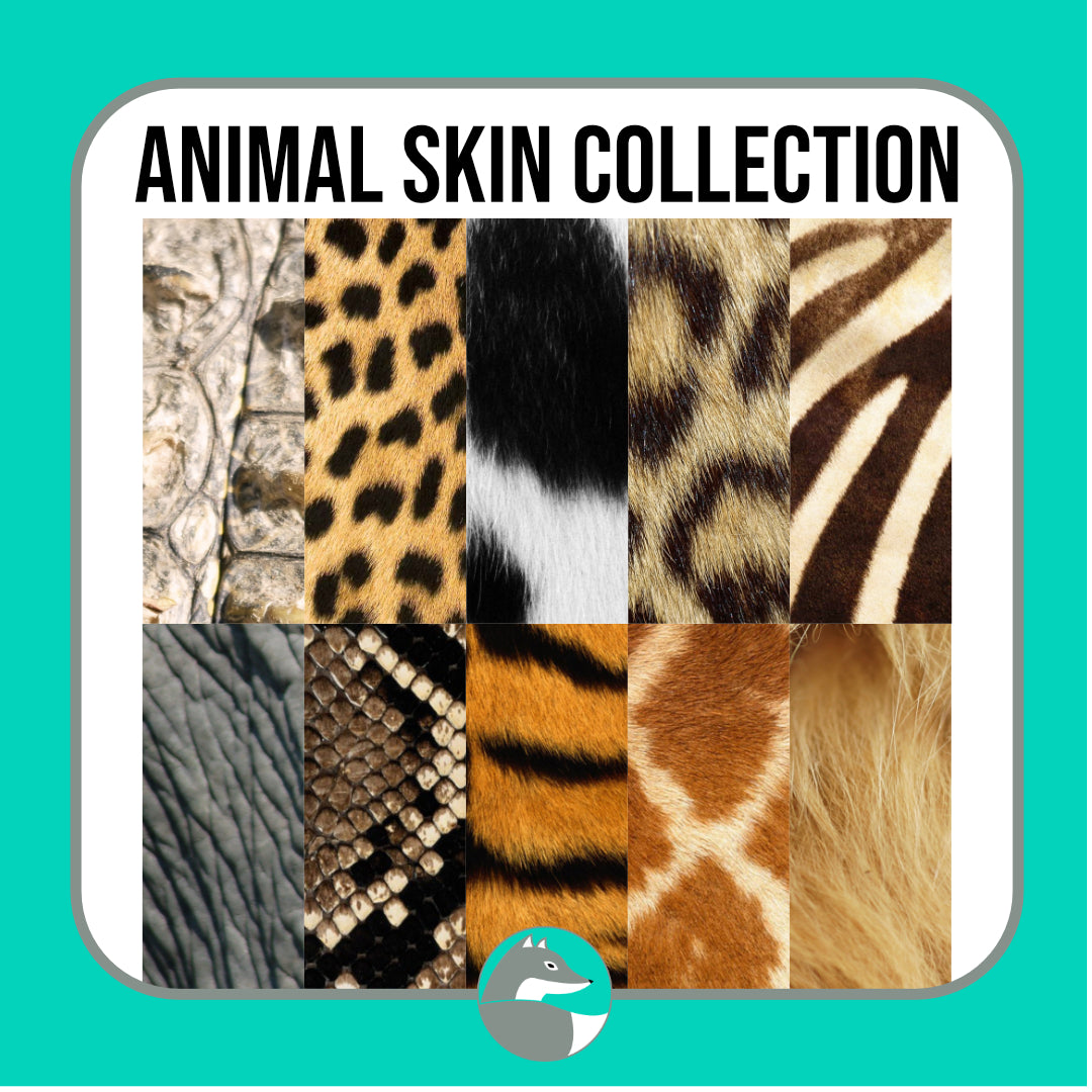 Animal Skin Texture Collection (not seamless) - Silver Fox Vinyl