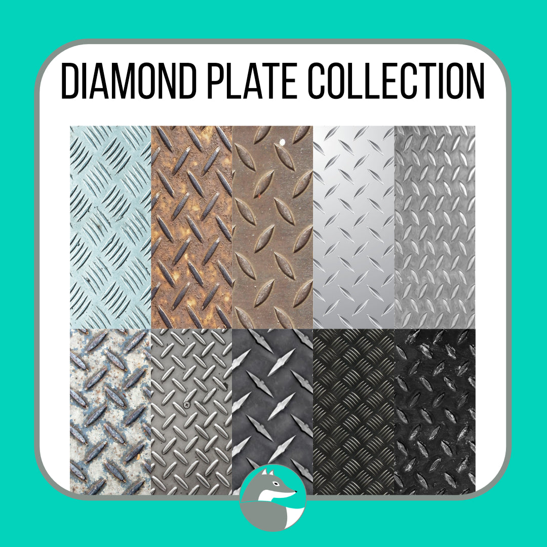 Diamond Plate Collection (not seamless) - Silver Fox Vinyl