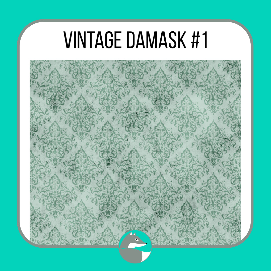 Vintage Damask Collection - Silver Fox Vinyl