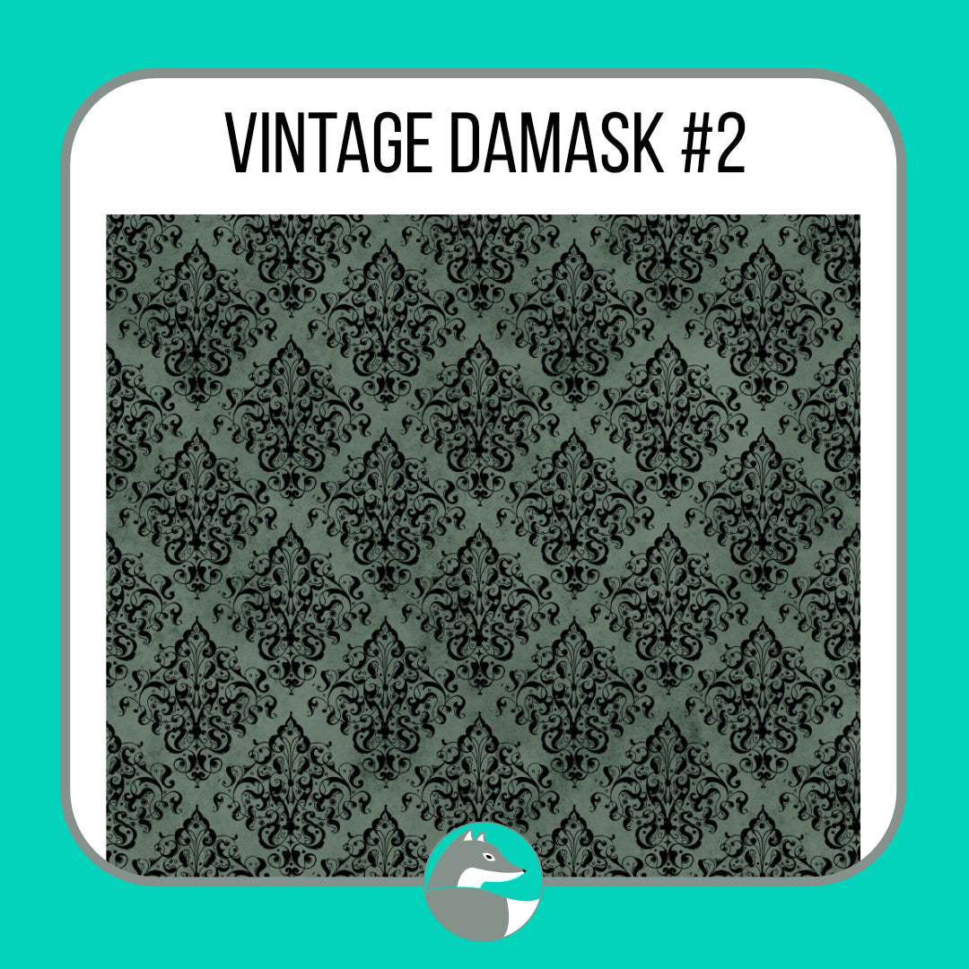 Vintage Damask Collection - Silver Fox Vinyl