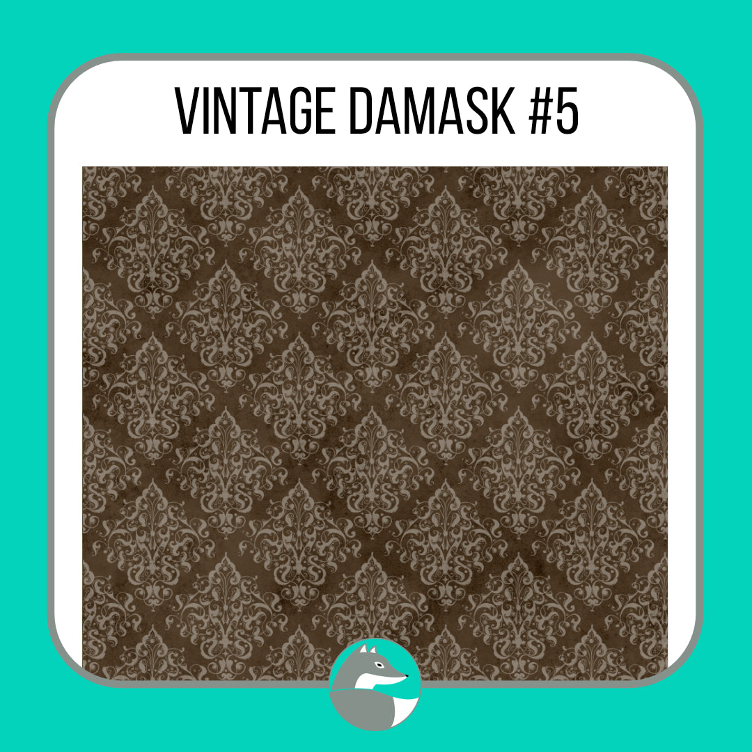 Vintage Damask Collection - Silver Fox Vinyl