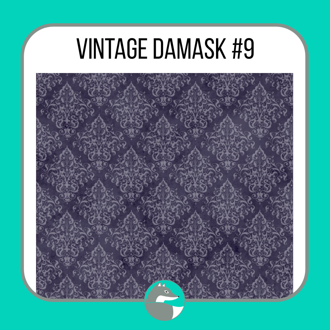 Vintage Damask Collection - Silver Fox Vinyl
