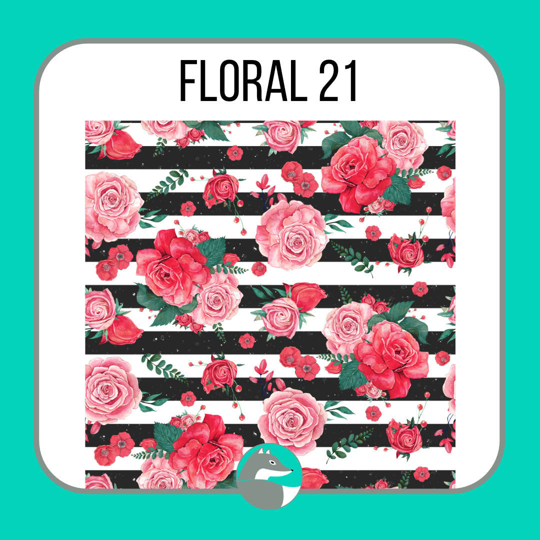 Floral Pattern Vinyl - Silver Fox Vinyl