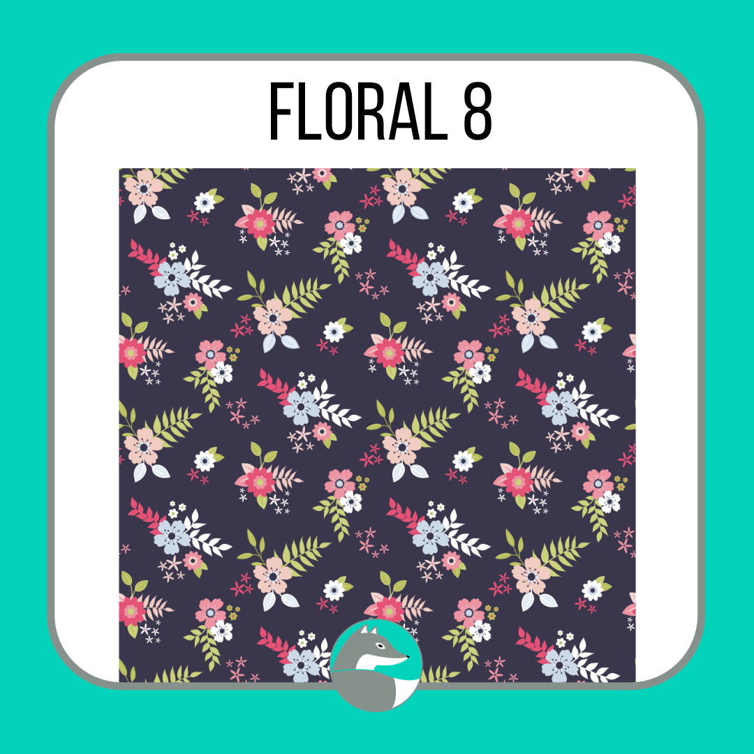 Floral Pattern Vinyl - Silver Fox Vinyl